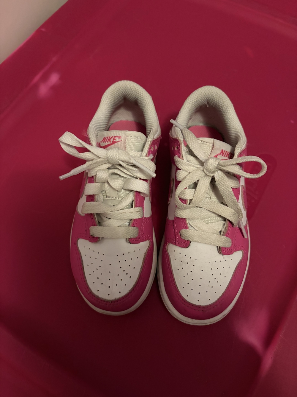 Nike Kids White and Hot Pink Low-Top Sneakers